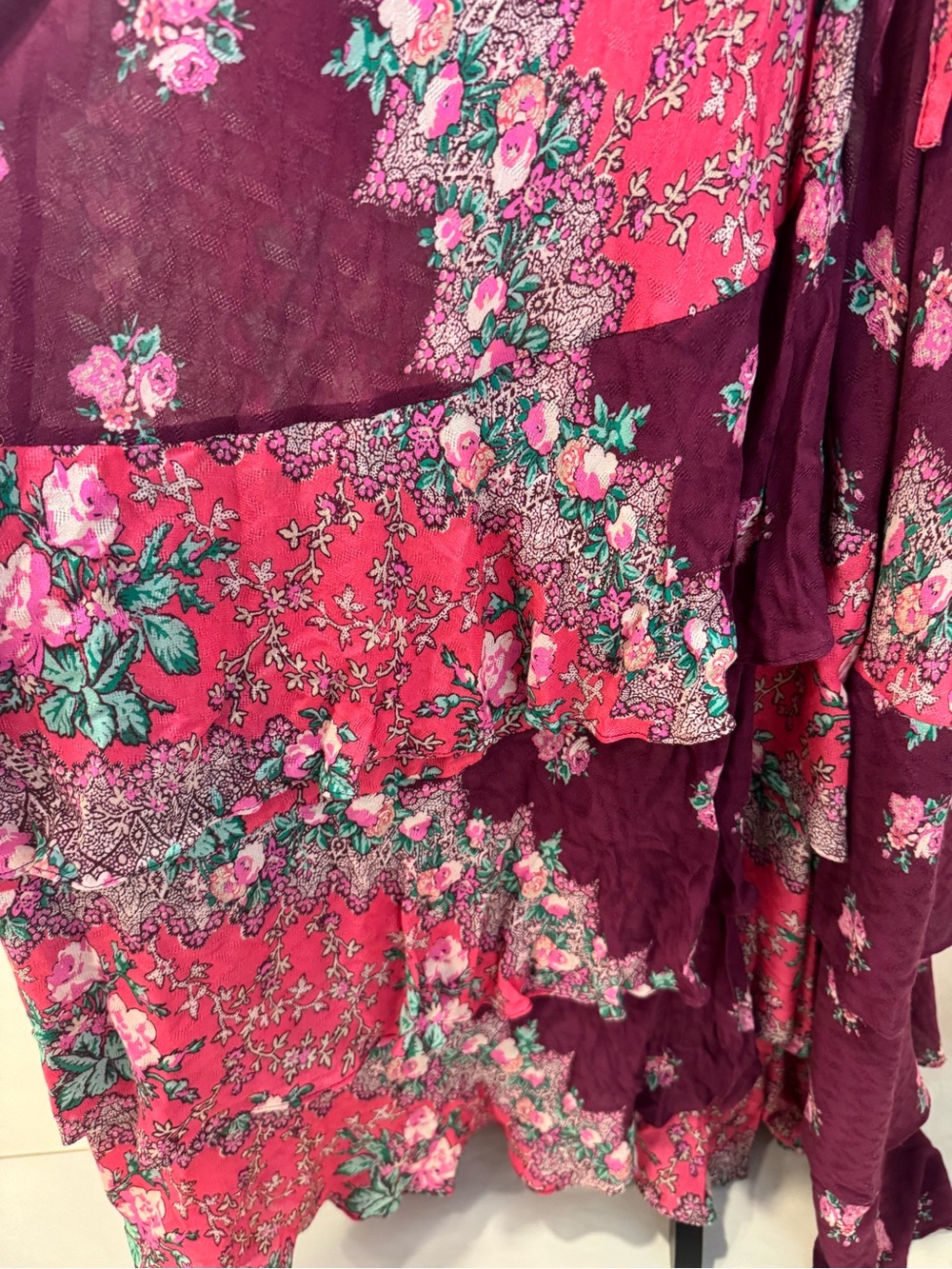 Figue Frederica Floral Ruffle Wrap Maxi Dress NO BELT XS/S - Picture 4 of 9